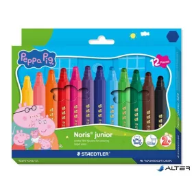   Filctoll készlet, 2,5 mm, kimosható, jumbo, STAEDTLER „Noris® junior 329”, Peppa malac, 12 szín