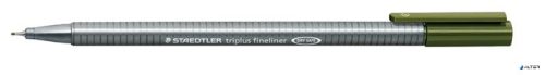 Tűfilc, 0,3 mm, STAEDTLER 'Triplus 334', olivazöld