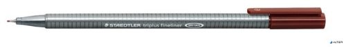 Tűfilc, 0,3 mm, STAEDTLER "Triplus 334", középbarna