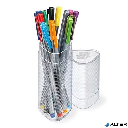 Tűfilc készlet, 0,3 mm, STAEDTLER "Triplus 334", 12 különböző szín