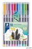 Tűfilc készlet, 0,3 mm, STAEDTLER 'Triplus 334', 10 különböző szín
