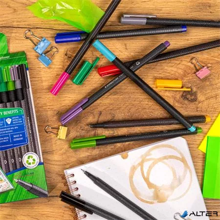 Tűfilc készlet, 0,3 mm, STAEDTLER 'Triplus 334', 10 különböző szín