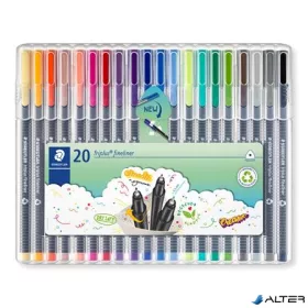   Tűfilc készlet, 0,3 mm, STAEDTLER 'Triplus 334', 20 különböző szín