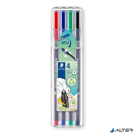 Tűfilc készlet, 0,3 mm, STAEDTLER "Triplus 334", 4 különböző szín