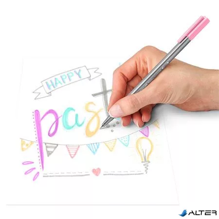 Tűfilc készlet, 0,3 mm, STAEDTLER 'Triplus® 334', 6 különböző pasztell szín