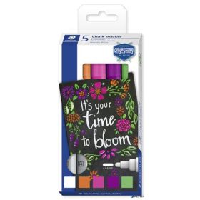   Krétamarker készlet, 2,4 mm, kúpos, STAEDTLER "Lumocolor® chalk marker 344", 5 különböző szín