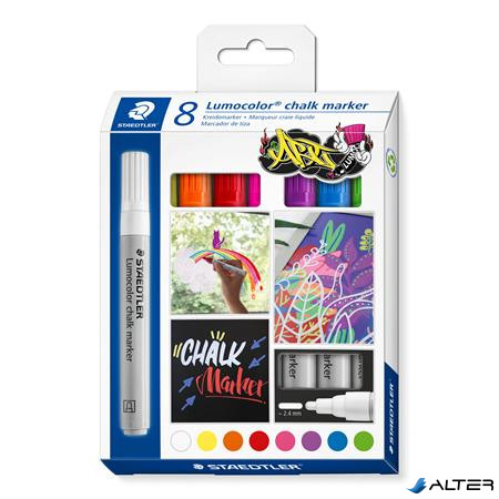 Krétamarker készlet, 2,4 mm, kúpos, STAEDTLER "Lumocolor® 344", 8 különböző szín
