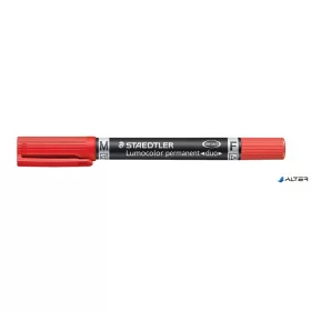   Alkoholos marker, 0,6/1,5 mm, kúpos, kétvégű, STAEDTLER 'Lumocolor® duo 348', piros