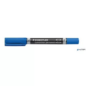   Alkoholos marker, 0,6/1,5 mm, kúpos, kétvégű, STAEDTLER 'Lumocolor® duo 348', kék