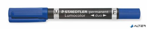 Alkoholos marker, 0,6/1,5 mm, kúpos, kétvégű, STAEDTLER 'Lumocolor® duo 348', kék
