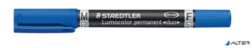 Alkoholos marker, 0,6/1,5 mm, kúpos, kétvégű, STAEDTLER "Lumocolor® duo 348", kék