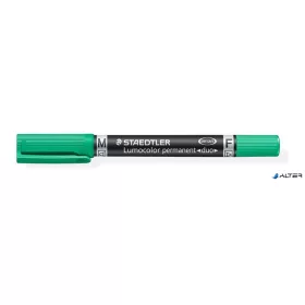   Alkoholos marker, 0,6/1,5 mm, kúpos, kétvégű, STAEDTLER 'Lumocolor® duo 348', zöld