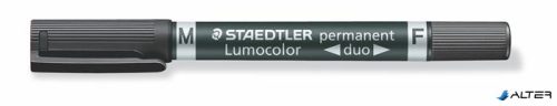 Alkoholos marker, 0,6/1,5 mm, kúpos, kétvégű, STAEDTLER 'Lumocolor® duo 348', fekete