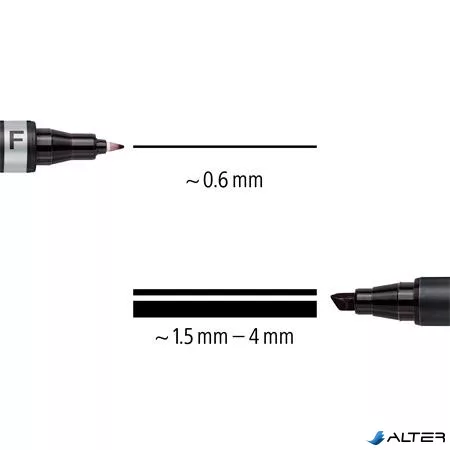 Alkoholos marker, 0,6/1,5 mm, kúpos, kétvégű, STAEDTLER 'Lumocolor® duo 348', fekete
