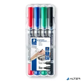   Alkoholos marker készlet, 0,6/1,5 mm, kúpos, kétvégű, STAEDTLER "Lumocolor® duo 348", 4 különböző szín