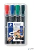 Alkoholos marker készlet, 2-5 mm, vágott, STAEDTLER "Lumocolor® 350", 4 különböző szín