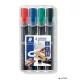Alkoholos marker készlet, 2-5 mm, vágott, STAEDTLER 'Lumocolor® 350', 4 különböző szín