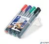 Alkoholos marker készlet, 2-5 mm, vágott, STAEDTLER "Lumocolor® 350", 4 különböző szín