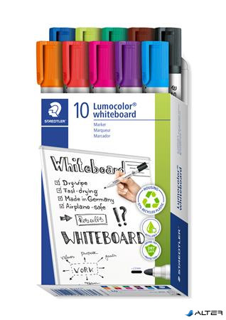 Táblamarker készlet, 2 mm, kúpos, STAEDTLER "Lumocolor® 351", 10 különböző szín