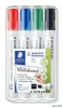 Táblamarker készlet, 2-5 mm, vágott, STAEDTLER 'Lumocolor® 351 B', 4 különböző szín