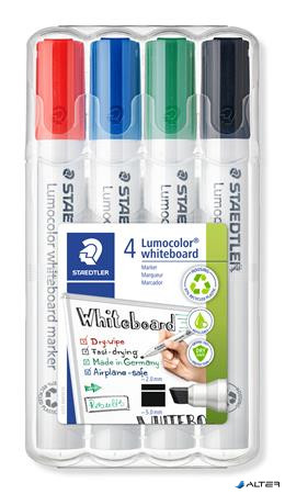 Táblamarker készlet, 2-5 mm, vágott, STAEDTLER "Lumocolor® 351 B", 4 különböző szín