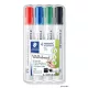 Táblamarker készlet, 2-5 mm, vágott, STAEDTLER 'Lumocolor® 351 B', 4 különböző szín