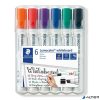 Táblamarker készlet, 2-5 mm, vágott, STAEDTLER "Lumocolor® 351 B", 6 különböző szín