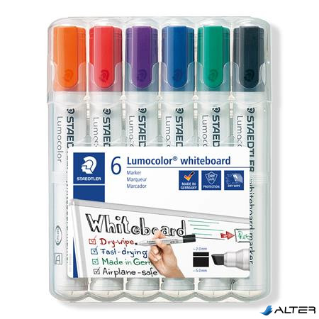 Táblamarker készlet, 2-5 mm, vágott, STAEDTLER "Lumocolor® 351 B", 6 különböző szín