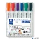 Táblamarker készlet, 2-5 mm, vágott, STAEDTLER 'Lumocolor® 351 B', 6 különböző szín