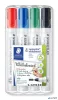 Táblamarker készlet, 2 mm, kúpos, STAEDTLER "Lumocolor® 351", 4 különböző szín