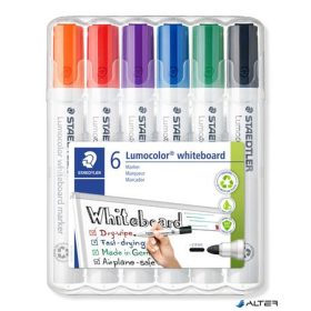   Táblamarker készlet, 2 mm, kúpos, STAEDTLER "Lumocolor® 351", 6 különböző szín