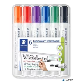   Táblamarker készlet, 2 mm, kúpos, STAEDTLER "Lumocolor® 351", 6 különböző szín