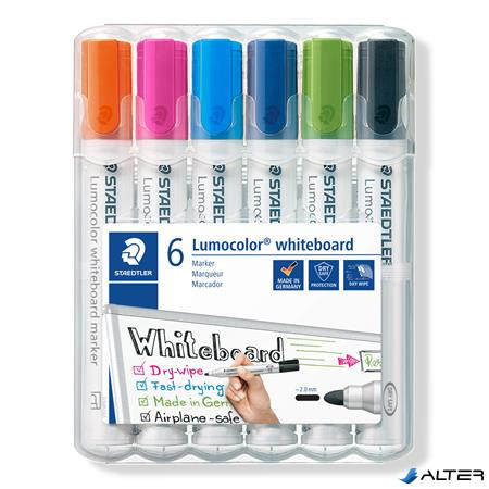 Táblamarker készlet, 2 mm, kúpos, STAEDTLER 'Lumocolor® 351', 6 különböző szín