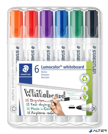 Táblamarker készlet, 2 mm, kúpos, STAEDTLER "Lumocolor® 351", 6 különböző szín