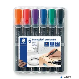   Alkoholos marker készlet, 2 mm, kúpos, STAEDTLER "Lumocolor® 352", 6 különböző szín