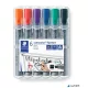 Flipchart marker készlet, 2-5 mm, vágott, STAEDTLER "Lumocolor 356 B", 6 különböző szín