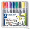 Flipchart marker vegyes készlet, 2/2-5 mm, STAEDTLER "Lumocolor® 356", 8 különböző szín
