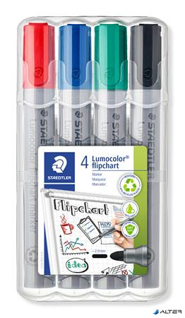Flipchart marker, 2 mm, kúpos, STAEDTLER "Lumocolor 356", 4 különböző szín