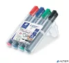 Flipchart marker, 2 mm, kúpos, STAEDTLER 'Lumocolor 356', 4 különböző szín