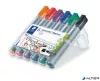 Flipchart marker készlet, 2 mm, kúpos, STAEDTLER 'Lumocolor 356', 6 különböző szín