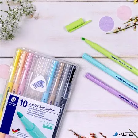 Szövegkiemelő készlet, 1-4 mm, STAEDTLER '362 C', 10 különböző szín