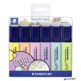   Szövegkiemelő készlet, 1-5 mm, STAEDTLER "Textsurfer Classic Pastel 364 C", 6 különböző szín