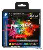 Ecsetirón készlet, STAEDTLER "Pigment brush 371", 12 különböző alapszín