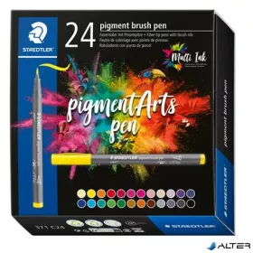   Ecsetirón készlet, STAEDTLER "Pigment brush 371", 24 különböző szín