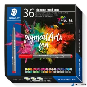   Ecsetirón készlet, STAEDTLER "Pigment brush 371", 36 különböző szín