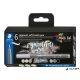 Ecsetirón készlet, STAEDTLER "Pigment 372", 6 különböző fekete és szürke árnyalat