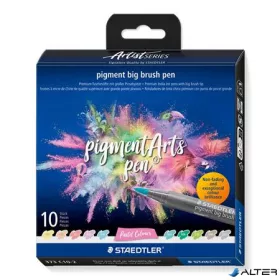  Ecsetirón készlet, STAEDTLER "Pigment big brush 373", 10 különböző pasztell szín