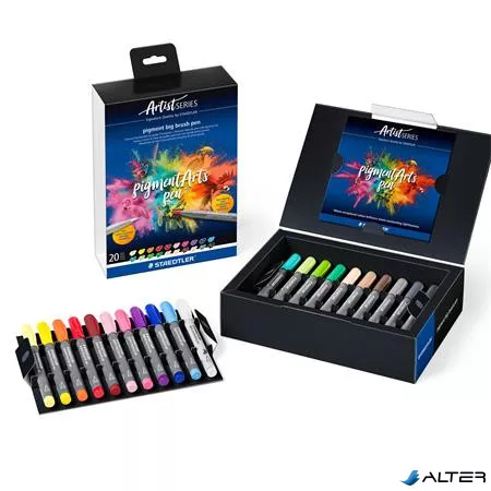 Ecsetirón készlet, STAEDTLER "Pigment big brush 373", 20 különböző szín