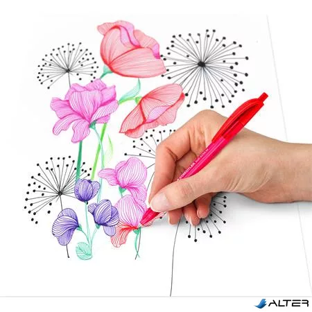 Golyóstoll, 1 mm, nyomógombos, STAEDTLER "Ball 423 M", piros