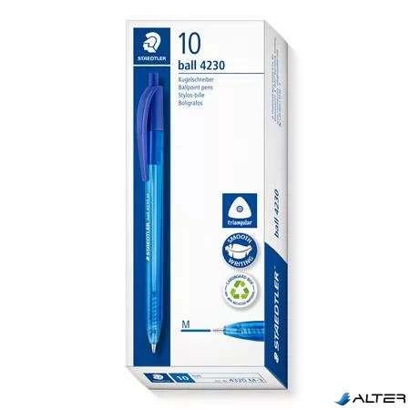 Golyóstoll, 1 mm, nyomógombos, STAEDTLER "Ball 4230 M", kék